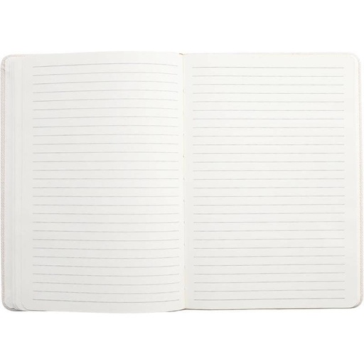 ADANA - Santhome Recycled Canvas A5 Hard Cover Notebook with PU Pocket - Beige