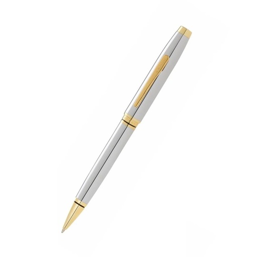 Cross Coventry Chrome/Gold Ballpoint Pen with Classic White Journal Gift Set