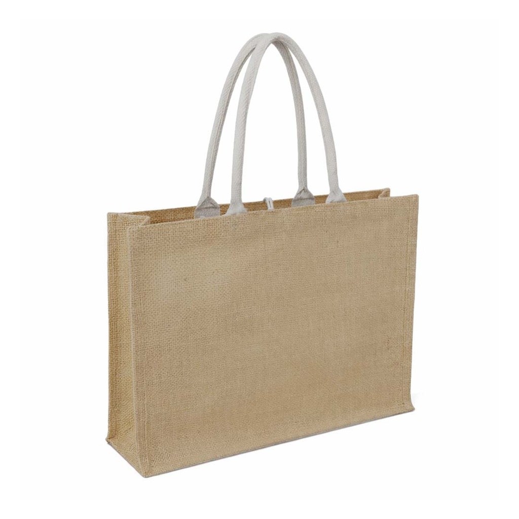 MONCLOVA - Jute Bag with Canvas Pocket - Natural